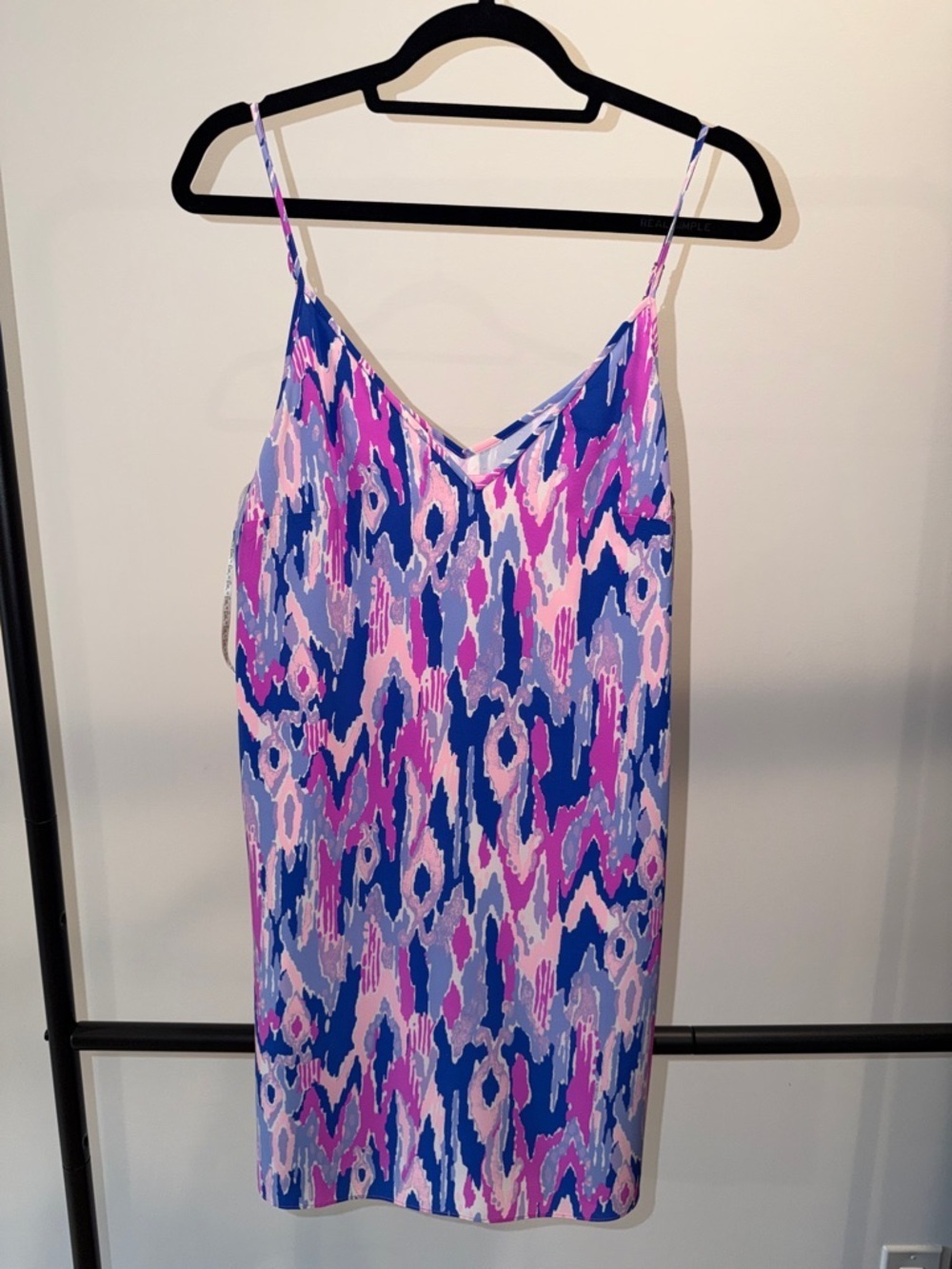 Lilly Pulitzer Silk Pink and Periwinkle Abstract Print Slip Dress